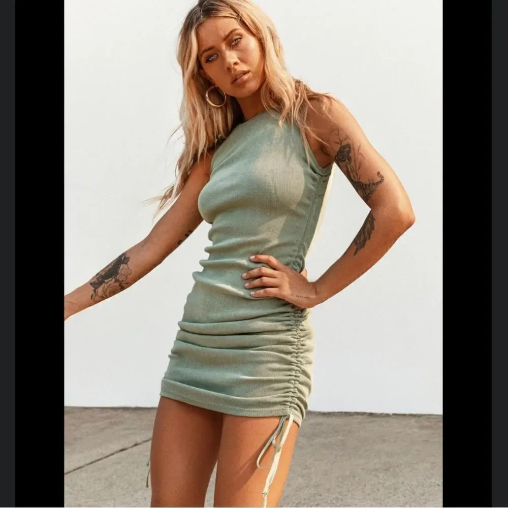 Princess Polly Lioness Sage Green Military Minds Ruched Mini Dress